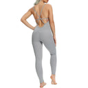 2023 Stylish Women's Backless Yoga Fitness Jumpsuit Set  OurLum.com Grey XL CHINA