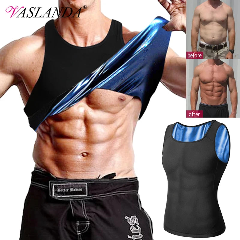 Men Body Shaper Waist Trainer Sweat Vest Compression Shirt Weight Loss Slimming Shapewear Workout Tank Tops Fitness Sauna Suits