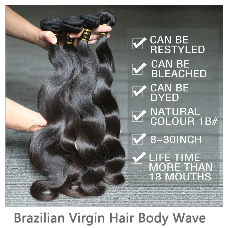 Luxurious Peruvian Body Wave Virgin Hair Bundle Trio - Premium Human Hair Extension 8-30 inches Free DHL Shipping  ourlum.com   