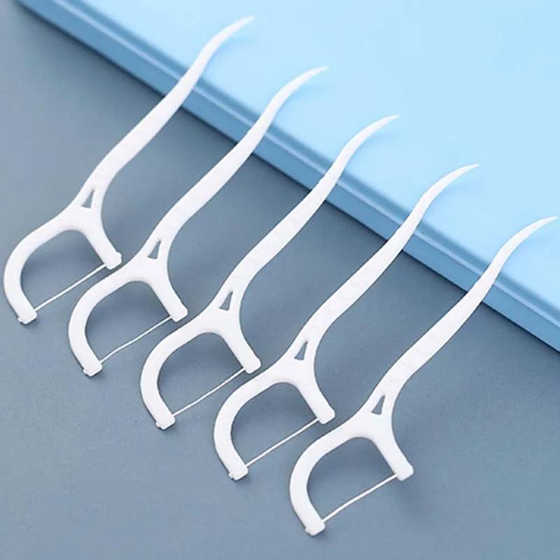 100Pcs Dental Floss Flosser Picks Toothpicks Teeth Stick Tooth Cleaning Interdental Brush Dental Floss Pick Oral Hygiene Care  ourlum.com   