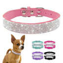 Crystal Glitter Rhinestone Dog Collar for Small Medium Pets  ourlum.com   