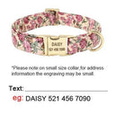 Custom Floral Print Nylon Dog Collar and Leash Set with ID Tag - Stylish Pet Walking Accessories for Medium to Large Breeds  ourlum.com Beige Collar S 