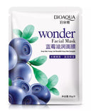 Skin Care Natural Fruit Plant Facial Mask Moisturizing Oil-Control Blueberry Cucumber Pomegranate Fruit Aloe Sheet Face Mask  ourlum.com blueberry 30g  