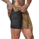 2025 Summer Running Shorts Men 2 in 1 Quick Dry Gym Shorts