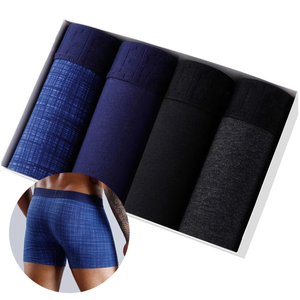 Comfort Cotton Blend Men's Boxer Shorts Set - Stylish and Durable Underwear Kit  Our Lum   