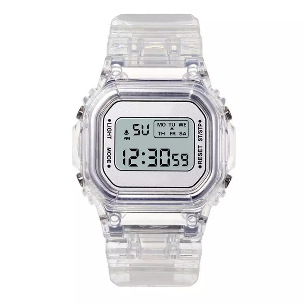 Gold Transparent Digital Sport Watch for Men and Women - Durable Casual Wristwatch  ourlum.com   