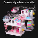 Acrylic Hamster Cage with Villa and Pipes: Spacious and Fun Living for Small Pets  ourlum.com   