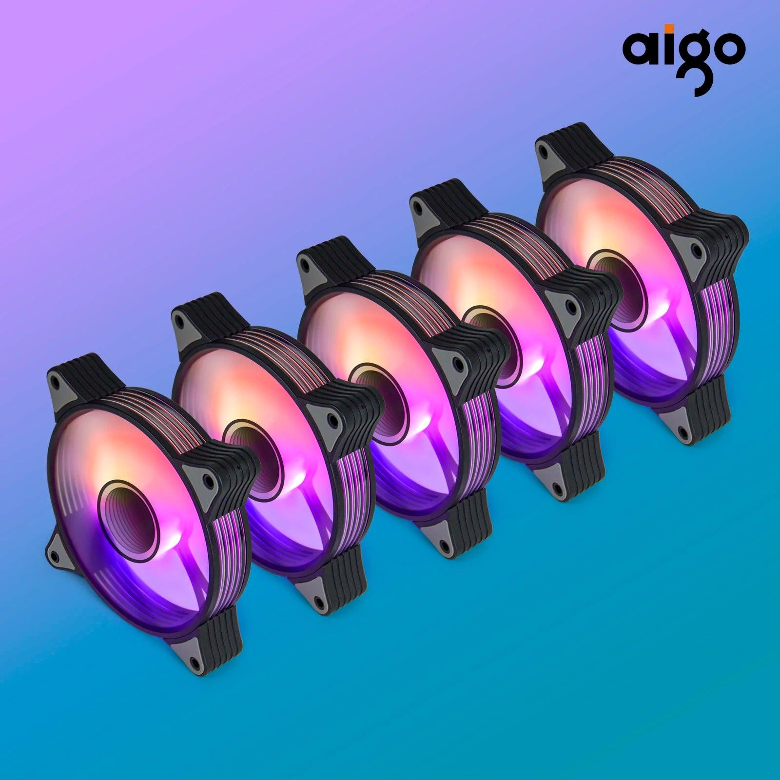 Aigo AR12PRO 120mm RGB Computer Case Fan with High Airflow and Long Lifespan  ourlum.com   
