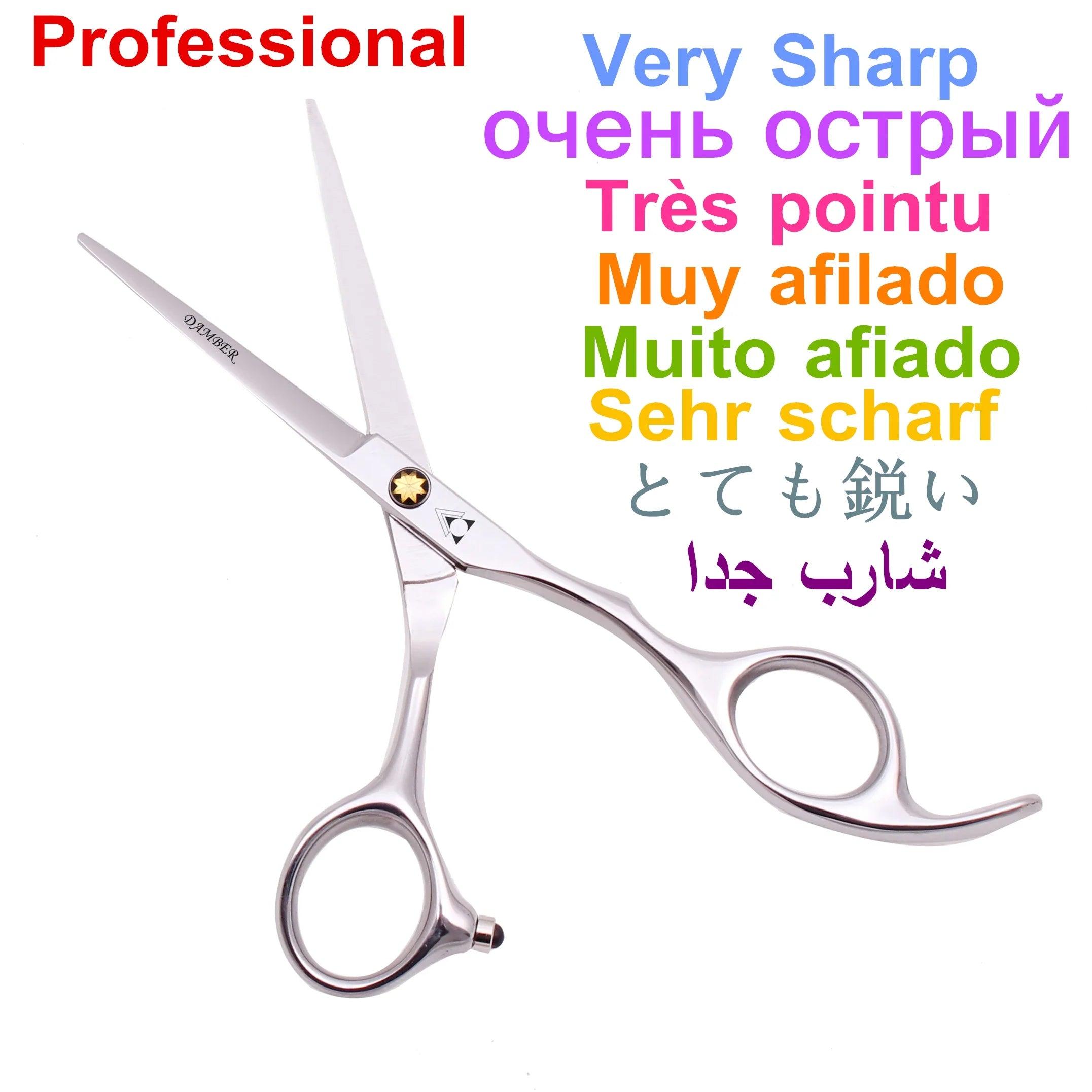 Hair Scissors 5.5 6.0 Professional Hairdressing Scissors Thinning Barber Scissor Set Hair Cutting Scissors 440C Japan Steel 888#  ourlum.com   