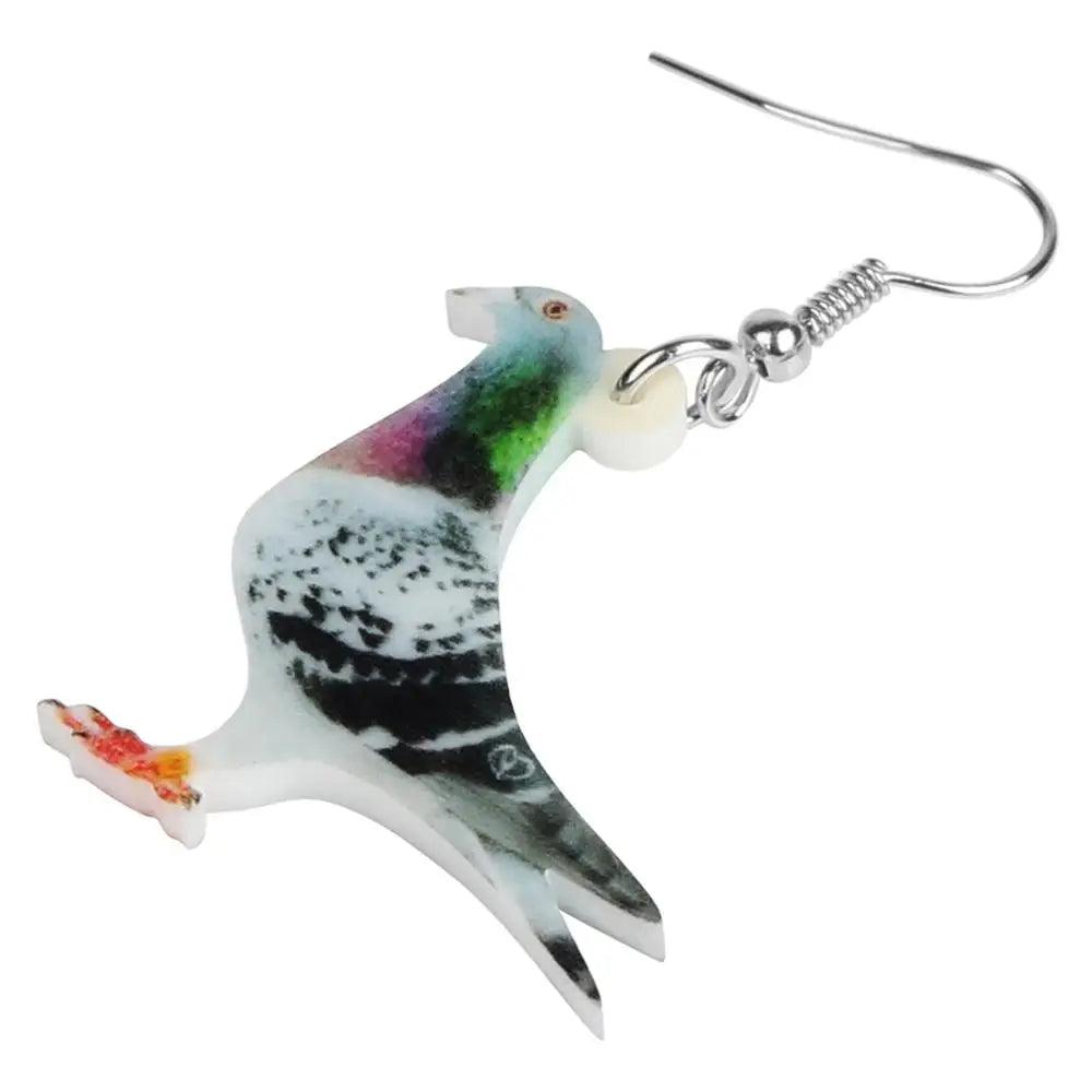 Discover Whimsical Pigeon Bird Earrings: Trendy Lightweight Acrylic Charm Jewelry by Hunter Wu  ourlum.com   