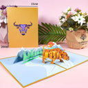 3D Animals Pop-up Cards: Butterflies, Unicorns, Cats & Dogs Gift  ourlum.com Bull  