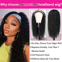 Kinky Curly Brazilian Remy Headband Wig for Women Stylish