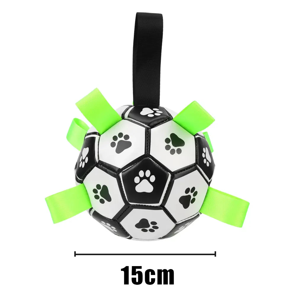 Pet Football Interactive Chew Toy with Grab Tabs - Dog Training & Play Ball  ourlum.com   