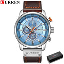 CURREN Chronograph Quartz Watch: Stylish Military Sports Timepiece  ourlum.com silver blue box CHINA 