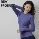 2024 Long Sleeve Sports Jacket Women Zip Fitness Yoga Shirt Winter Warm Gym Top Activewear Running Coats Workout Clothes Woman