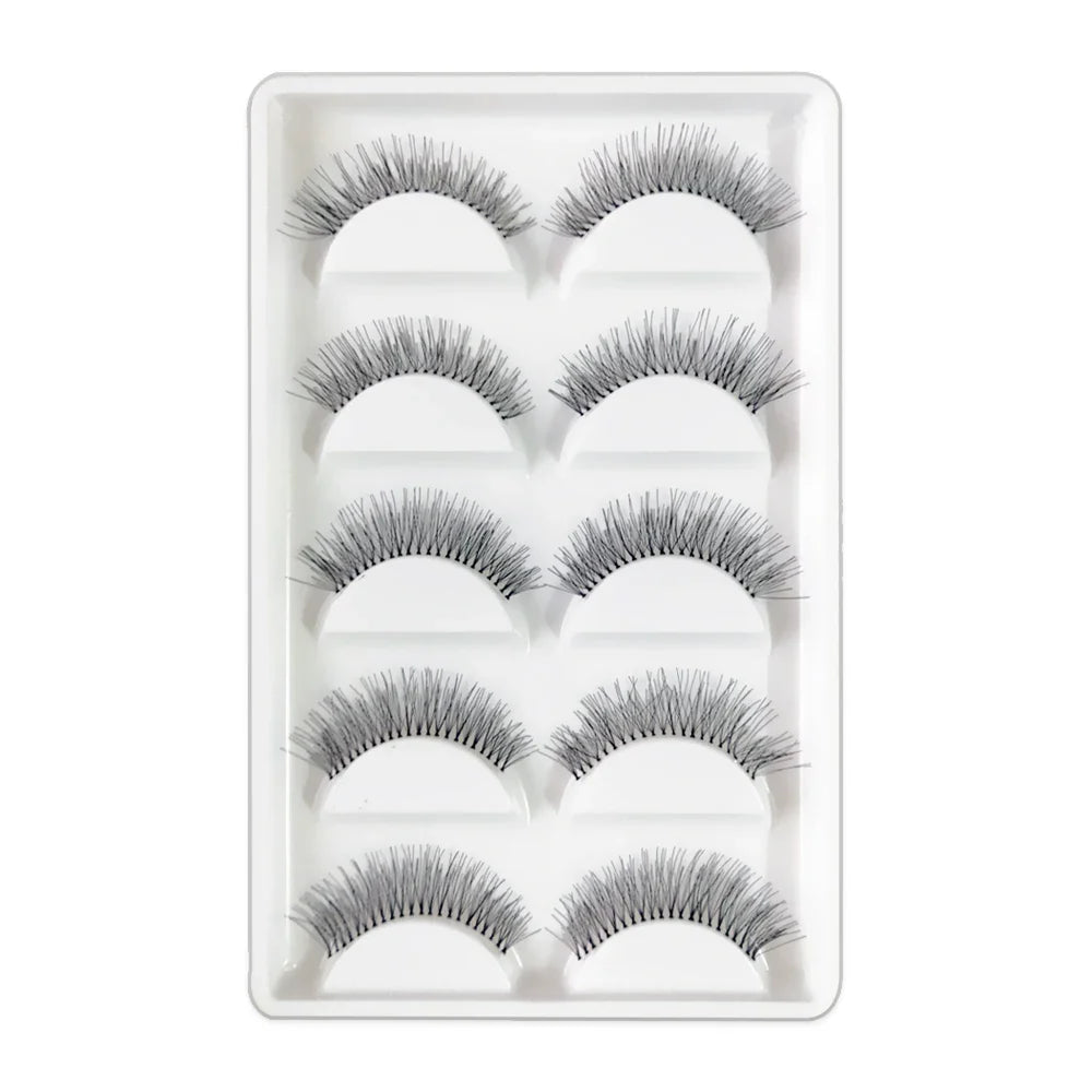 5 Pairs Natural Black Long Sparse Cross False Eyelashes Fake Eye Lashes Extensions Makeup Tools  ourlum.com   