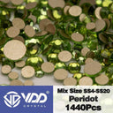 Crystal Gold Mix Size Flatback Rhinestones for DIY Nail Art  ourlum.com Peridot Mix Size(1440Pcs) 