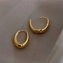 Elegant Korean Metal Hoop Earrings Stylish Jewelry for Women