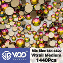 Crystal Gold Mix Size Flatback Rhinestones for DIY Nail Art  ourlum.com Vitrail Medium Mix Size(1440Pcs) 