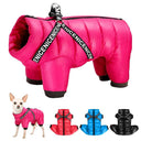 Cozy Hooded Winter Dog Jacket with Waterproof Harness for Small to Medium Dogs  ourlum.com   