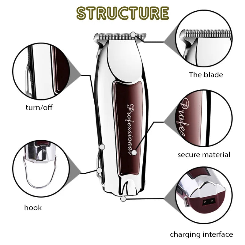 Kemei Professional Barbershop Hair Cutting Machine Men Trimmer Rechargeable Cord Hair Clipper Electric Shaver Fits Wahl Blade