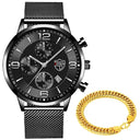 Elegant Stainless Steel Mesh Bracelet Watch for Gentlemen