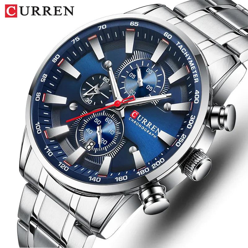 CURREN Men's Luxury Chronograph Quartz Watch with Waterproof Sport Design  ourlum.com   