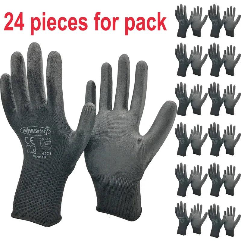 NMSafety Black PU Coated Work Gloves: Industrial Protection Gear  ourlum.com   