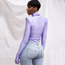 Purple Long Sleeve Women's Fitness Jumpsuit Gym Fashion Staple