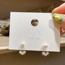 Heart Pearl Earrings Elegant Feminine Jewelry Chic Look