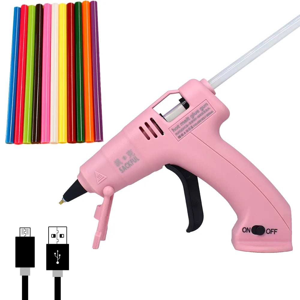 Cordless Hot Melt Glue Gun Child Hand Crafts Home DIY Repair Use 7mm Glue Stick Wireless Glue Gun 3.6V 2000mAh 60 min use time  ourlum.com   