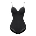 Elegant Silk Bodysuit Shapewear for Women - Tummy Control Lingerie in Black/Nude