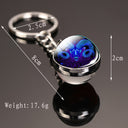 Creative 12 Constellation Key Ring Time Stone Keychain