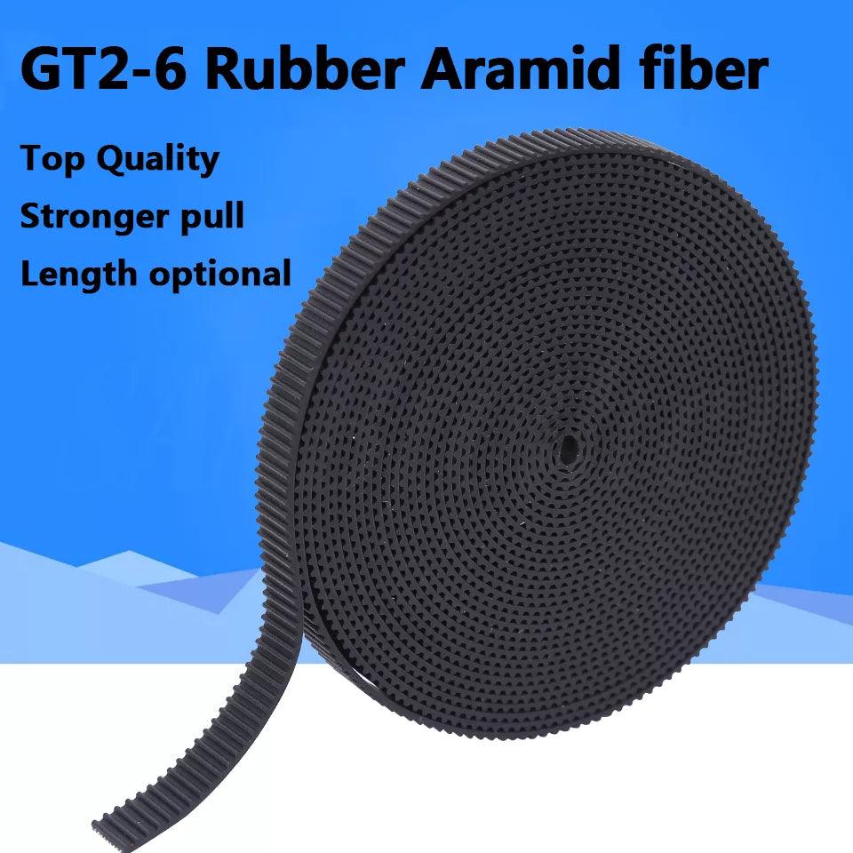 GT2 Rubber Aramid Fiber 3D Printer Belt  ourlum.com GT2-6mm 1Meter 