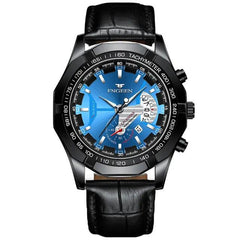 Elegant Stainless Steel Watch: Modern Men's Timepiece Waterproof Calendar