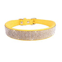 Crystal Glitter Rhinestone Dog Collar for Small Medium Pets  ourlum.com yellow XS 