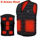 11 Area Heating Vest Men Women Casual V-neck USB Heated Jacket