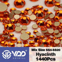 Crystal Gold Mix Size Flatback Rhinestones for DIY Nail Art  ourlum.com Hyacinth Mix Size(1440Pcs) 