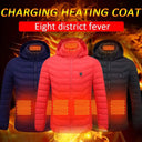 Men 9 Areas Heated Jacket USB Winter Electric Heating Coat