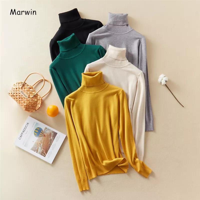 Cozy Knit Turtleneck Sweater for Women - Marwin&Friend Collection  ourlum.com   
