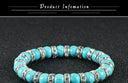 Blue Beaded Bracelet Charm Natural Stone Crystal Septa Stretch