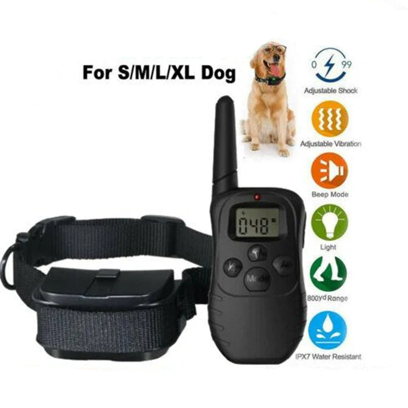 Pet Dog Anti Bark Training Collar with LCD Display Shock Control - Effective Remote Training  ourlum.com   