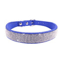 Crystal Glitter Rhinestone Dog Collar for Small Medium Pets  ourlum.com Deep Blue XS 