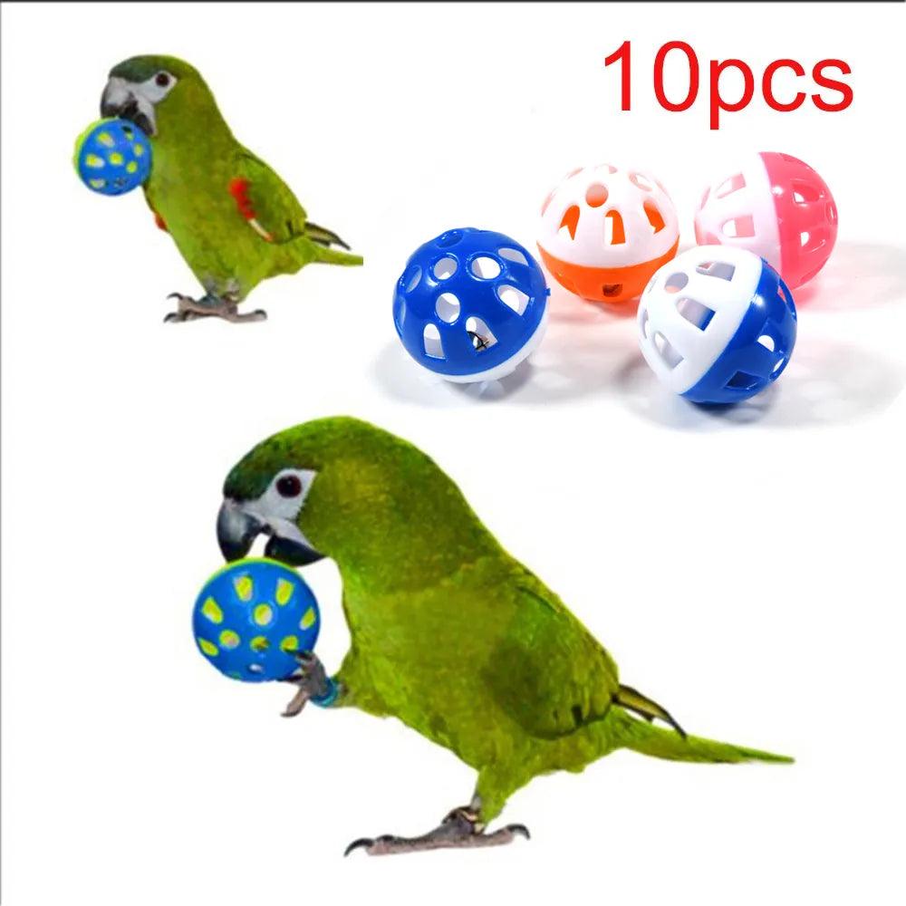 Colorful Rolling Bell Ball Bird Toy for Parakeet Cockatiel Chew Cage Fun  ourlum.com   