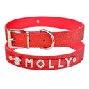 Custom Rhinestone Dog Collar with Personalized Name Plate  ourlum.com Red XS 20-26cm United State