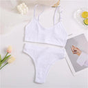 Seamless Push-Up Bra and Panty Set with Tank Crop Tops - Luxury Comfort Collection  Our Lum Thong Style WHITE L-XL 