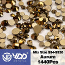 Crystal Gold Mix Size Flatback Rhinestones for DIY Nail Art  ourlum.com Aurum Mix Size(1440Pcs) 