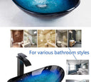 JIENI Tempered Glass Hand Painted Waterfall Spout Tap