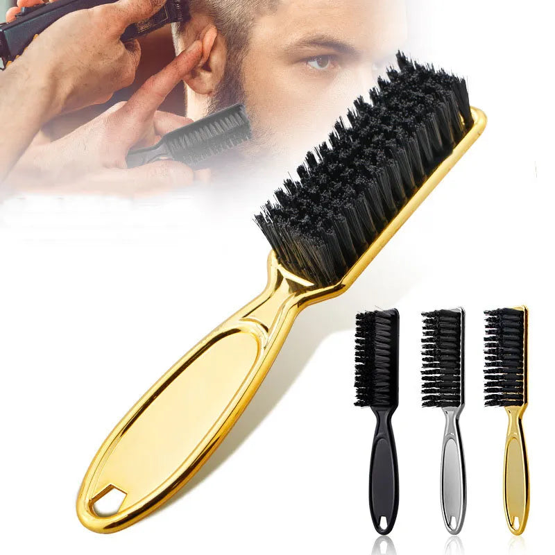 Plastic Handle Hairdressing Soft Hair Cleaning Brush Barber Neck Duster Broken Hair Remove Comb Hair Styling Tools Comb Gold  ourlum.com   