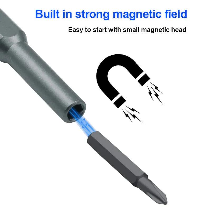 Precision Magnetic Screwdriver Set - Chrome-Vanadium Steel Bits with Magnetized Storage Box  ourlum.com   